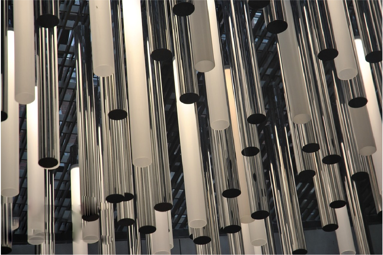 Complex stainless steel piping system for automation or liquid distribution in industrial environment
